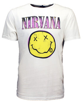 Band Merchandise Nirvana Xerox Style Smiley T-Shirt Band Merchandise Nirvana Xerox Style Smiley T-Shirt