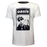 Band Merchandise Oasis Liam und Noel Foto T-Shirt Weiß