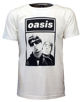 Band Merchandise Oasis Liam and Noel Photo T-Shirt White Band Merchandise Oasis Liam and Noel Photo T-Shirt White