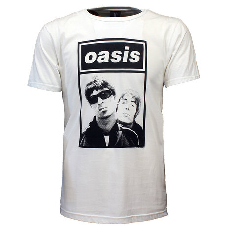 Band Merchandise Oasis Liam and Noel Photo T-Shirt Wit -  Officiële Merchandise Band Merchandise Oasis Liam and Noel Photo T-Shirt Wit -  Officiële Merchandise