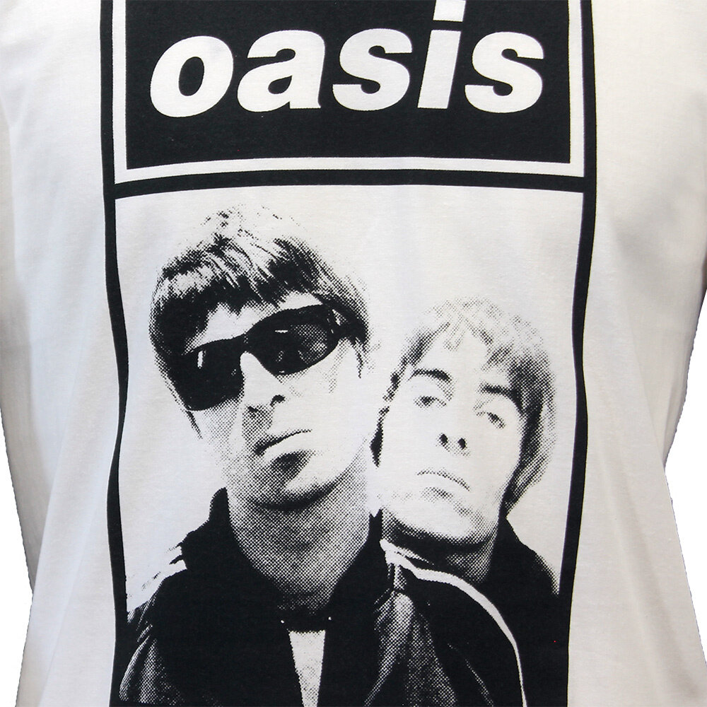 Band Merchandise Oasis Liam and Noel Photo T-Shirt Wit -  Officiële Merchandise Band Merchandise Oasis Liam and Noel Photo T-Shirt Wit -  Officiële Merchandise