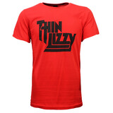 Band Merchandise Thin Lizzy Black on Red Logo T-Shirt Band Merchandise Thin Lizzy Black on Red Logo T-Shirt
