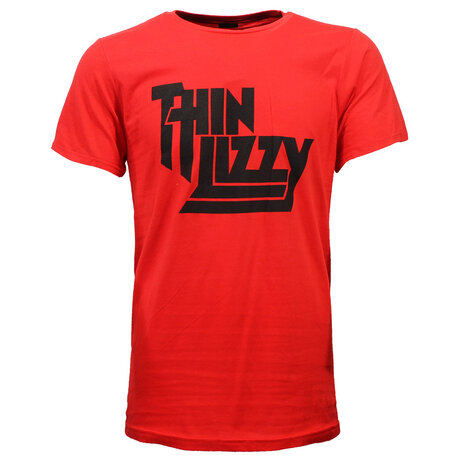Band Merchandise Thin Lizzy Schwarz auf Rot Logo T-Shirt – Offizielles Merchandise Band Merchandise Thin Lizzy Schwarz auf Rot Logo T-Shirt – Offizielles Merchandise