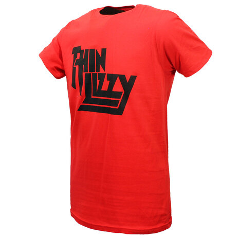 Band Merchandise Thin Lizzy Schwarz auf Rot Logo T-Shirt – Offizielles Merchandise Band Merchandise Thin Lizzy Schwarz auf Rot Logo T-Shirt – Offizielles Merchandise