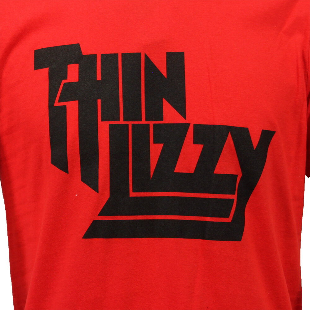 Band Merchandise Thin Lizzy Schwarz auf Rot Logo T-Shirt – Offizielles Merchandise Band Merchandise Thin Lizzy Schwarz auf Rot Logo T-Shirt – Offizielles Merchandise