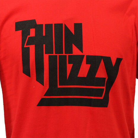 Band Merchandise Thin Lizzy Schwarz auf Rot Logo T-Shirt – Offizielles Merchandise Band Merchandise Thin Lizzy Schwarz auf Rot Logo T-Shirt – Offizielles Merchandise