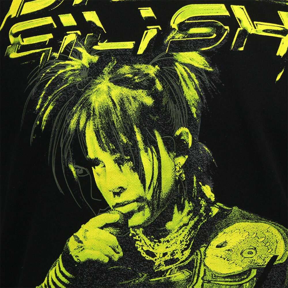 Band Merchandise Billie Eilish Illustriertes T-Shirt – Offizielles Merchandise Band Merchandise Billie Eilish Illustriertes T-Shirt – Offizielles Merchandise