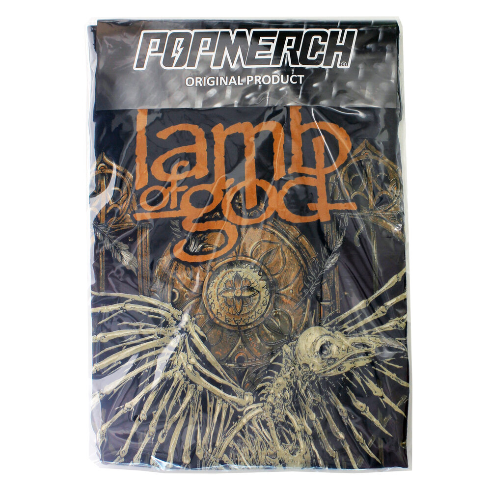 Band Merchandise Lamb of God Crow Skeleton T-Shirt - Official Merchandise Band Merchandise Lamb of God Crow Skeleton T-Shirt - Official Merchandise