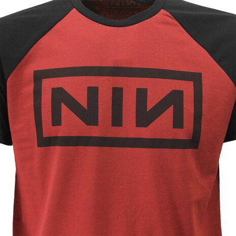 Band Merchandise Nine Inch Nails Raglan Style Logo T-Shirt - Officiële Merchandise Band Merchandise Nine Inch Nails Raglan Style Logo T-Shirt - Officiële Merchandise