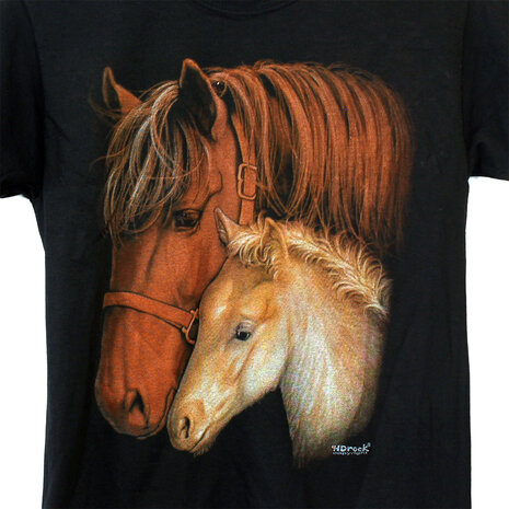 Popmerch Originals Pferde-Stute-Fohlen-Kinder-T-Shirt – originelles Design