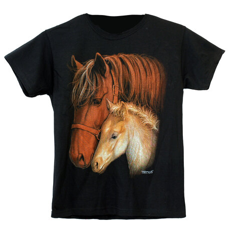 Popmerch Originals Pferde-Stute-Fohlen-Kinder-T-Shirt – originelles Design