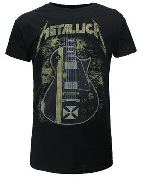 Band Merchandise Metallica James Hetfield Iron Cross Guitar T-Shirt Band Merchandise Metallica James Hetfield Iron Cross Guitar T-Shirt