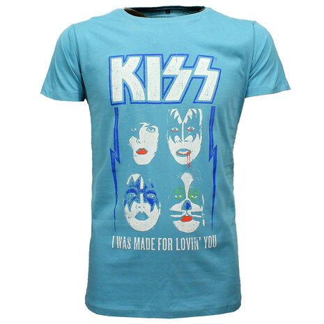 Band Merchandise KISS I Was Made For Lovin' You T-Shirt Blue - Official Merchandise Band Merchandise KISS I Was Made For Lovin' You T-Shirt Blue - Official Merchandise