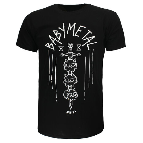 Band Merchandise Babymetal Skulls Sword MMXI T-Shirt - Officiële Merchandise Band Merchandise Babymetal Skulls Sword MMXI T-Shirt - Officiële Merchandise