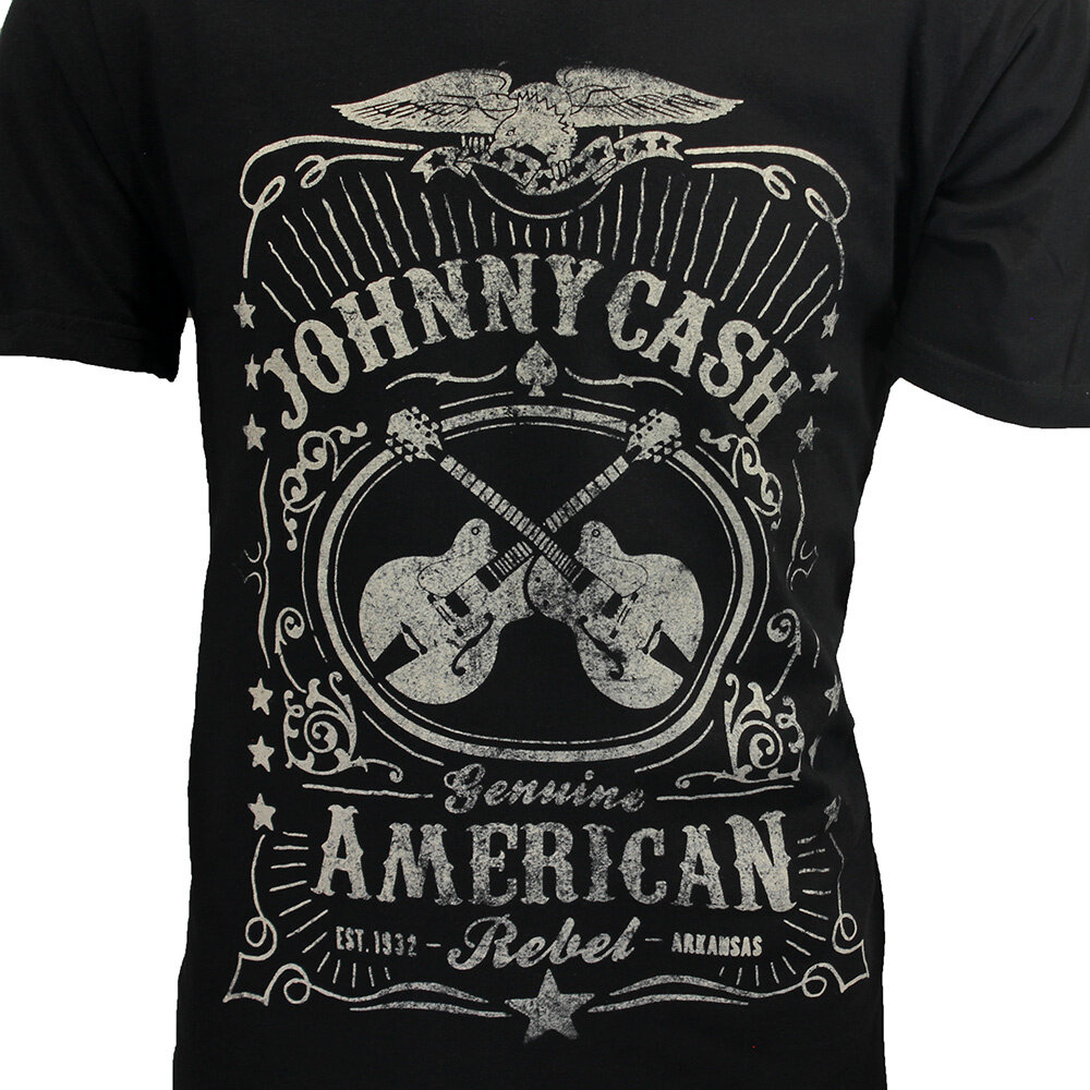 Band Merchandise Johnny Cash American Rebel T-Shirt - Official Merchandise Band Merchandise Johnny Cash American Rebel T-Shirt - Official Merchandise
