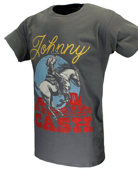 Band Merchandise T-Shirt mit dem galoppierenden Pferd von Johnny Cash