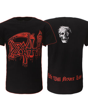 Band Merchandise Death Life Will Never Last T-Shirt mit massivem Logo Band Merchandise Death Life Will Never Last T-Shirt mit massivem Logo