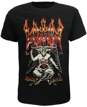 Band Merchandise Watain Baphomet Flammendes Logo T-Shirt Band Merchandise Watain Baphomet Flammendes Logo T-Shirt