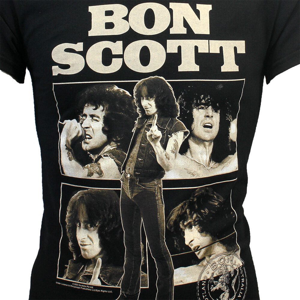 Band Merchandise Bon Scott Fotocollage T-Shirt – Offizielles Merchandise Band Merchandise Bon Scott Fotocollage T-Shirt – Offizielles Merchandise