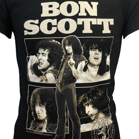 Band Merchandise Bon Scott Fotocollage T-Shirt – Offizielles Merchandise Band Merchandise Bon Scott Fotocollage T-Shirt – Offizielles Merchandise