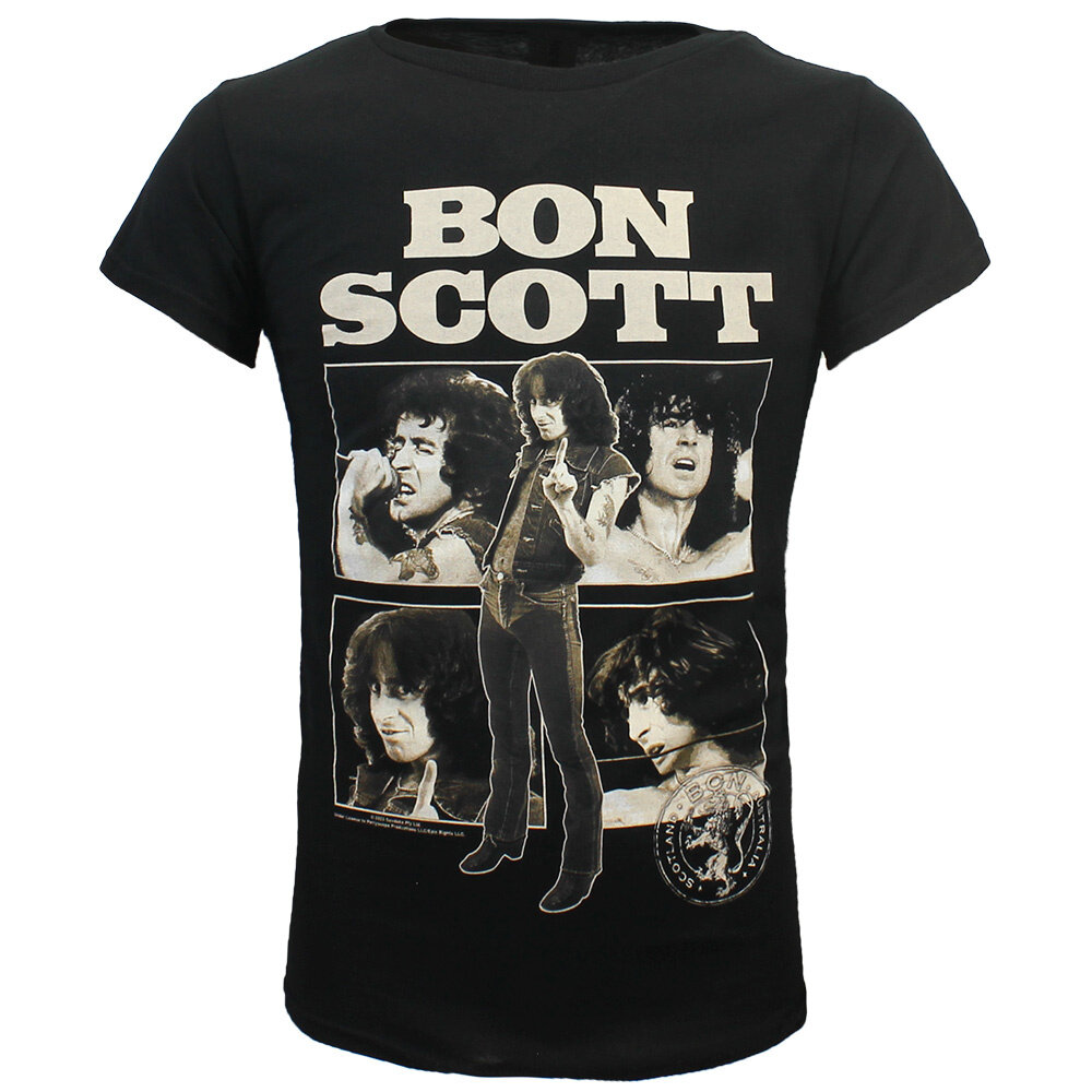 Band Merchandise Bon Scott Fotocollage T-Shirt – Offizielles Merchandise Band Merchandise Bon Scott Fotocollage T-Shirt – Offizielles Merchandise