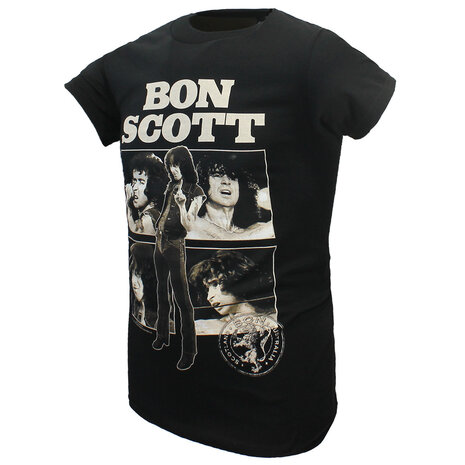 Band Merchandise Bon Scott Fotocollage T-Shirt – Offizielles Merchandise Band Merchandise Bon Scott Fotocollage T-Shirt – Offizielles Merchandise
