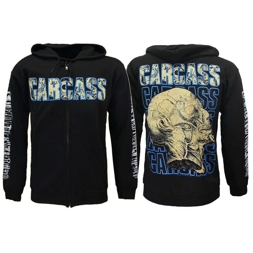 Band Merchandise Carcass Necro Head Zipper Hoodie Vest - Officiële Merchandise Band Merchandise Carcass Necro Head Zipper Hoodie Vest - Officiële Merchandise