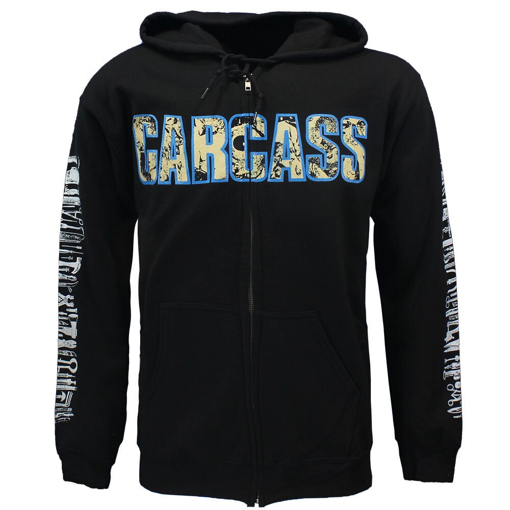Band Merchandise Carcass Necro Head Kapuzenjacke mit Reißverschluss – Offizielles Merchandise Band Merchandise Carcass Necro Head Kapuzenjacke mit Reißverschluss – Offizielles Merchandise