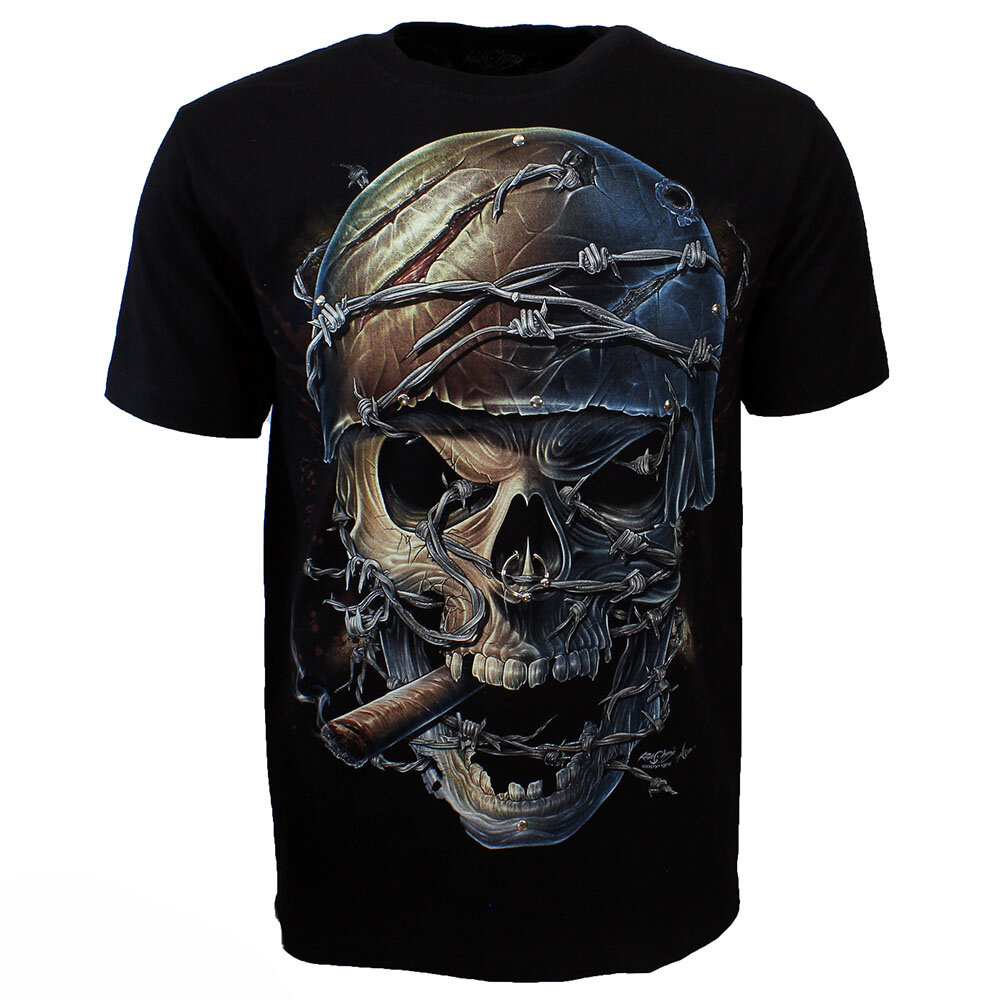 Rock Eagle / Biker T-Shirts T-Shirt „Pierced Skull Rock 3D Glow in the Dark“ in Schwarz Rock Eagle / Biker T-Shirts T-Shirt „Pierced Skull Rock 3D Glow in the Dark“ in Schwarz