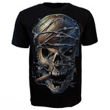 Rock Eagle / Biker T-Shirts Pierced Skull Rock 3D Glow in the Dark T-Shirt