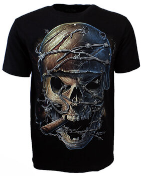 Rock Eagle / Biker T-Shirts Durchbohrtes Skull Rock 3D Glow in the Dark T-Shirt