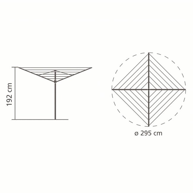 Brabantia Brabantia Droogmolen Topspinner - incl.  metalen grondanker - 50m