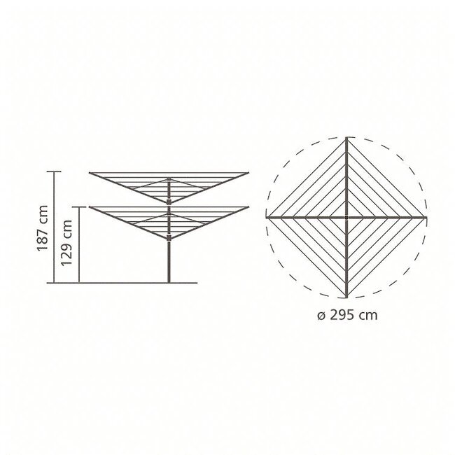 Brabantia Brabantia Droogmolen Lift O Matic - incl. grondanker, beschermhoes en wasknijpertasje - 50m