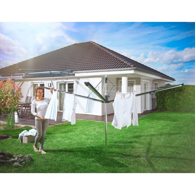 Leifheit Droogmolen Linomatic 500 Plus - incl. betonanker - Antraciet - 50m