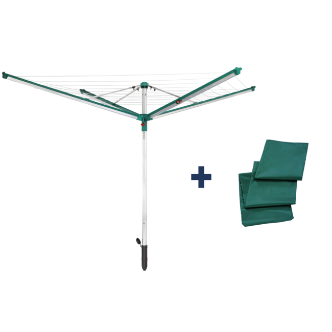 Leifheit Droogmolen Linomatic 500 Deluxe - incl. betonanker en beschermhoes - 50m