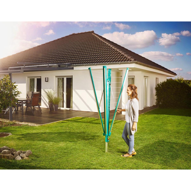 Leifheit Droogmolen Linomatic 500 Deluxe - incl. betonanker en beschermhoes - 50m