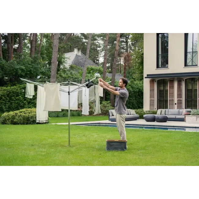 Brabantia Droogmolen Lift-O-Matic - inclusief metalen grondanker - 50meter drooglengte