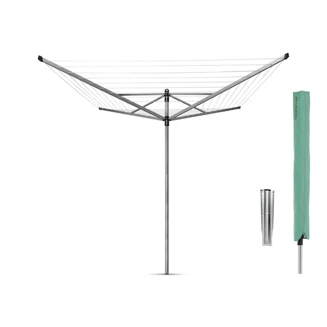 Brabantia Droogmolen Lift-O-Matic - inclusief metalen grondanker - 50meter drooglengte