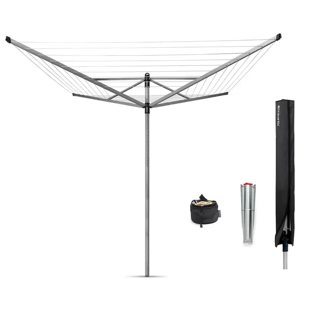 Brabantia Droogmolen Lift-O-Matic - inclusief metalen grondanker - 50meter drooglengte
