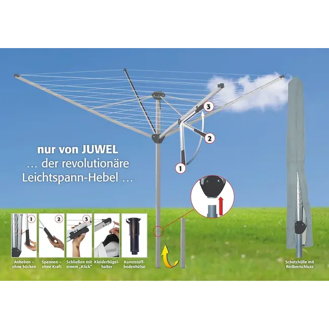 Juwel Droogmolen Novastar 500 Compact -  45 meter - Inclusief Betonanker