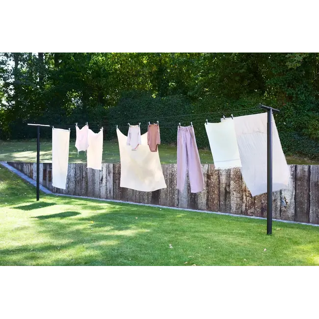 Brabantia Brabantia HangOut drooglijnen met palen 50m - Zwart