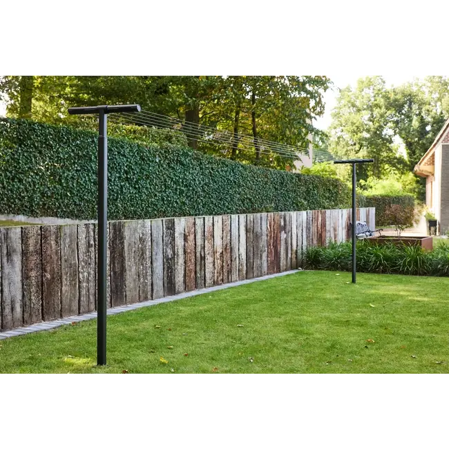 Brabantia Brabantia HangOut drooglijnen met palen 50m - Zwart