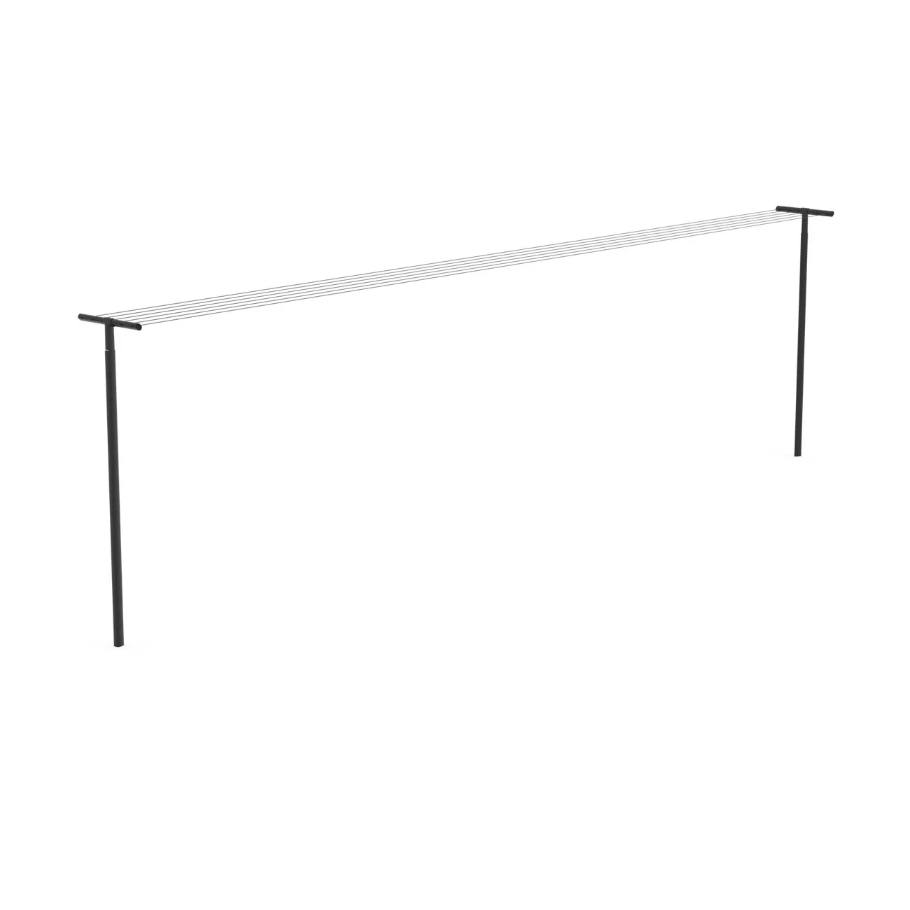 Brabantia HangOut drooglijnen met palen 50m - Zwart