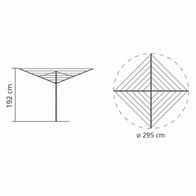 Brabantia Brabantia Droogmolen Topspinner - incl. kunststof grondanker - 50meter - aanbieding