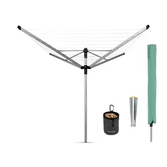 Brabantia Droogmolen Lift-O-Matic Advance - 50m - incl. grondanker, beschermhoes en wasknijpertasje
