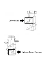 Kussen - Speelhuisje Devon Rex/Maine Coon Fantasy Light Grey