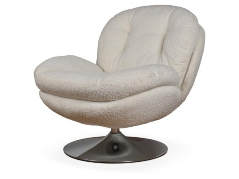 OPJET OPJET Draaifauteuil Nuage Wit Bouclecloth