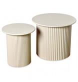 OPJET OPJET Salontafels Rond Beige Set van 2