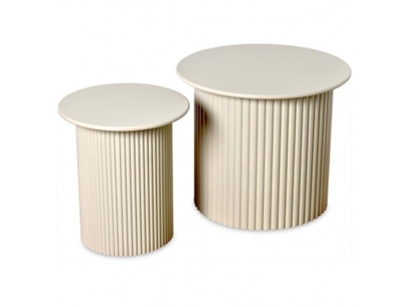 OPJET OPJET Salontafels Rond Beige Set van 2