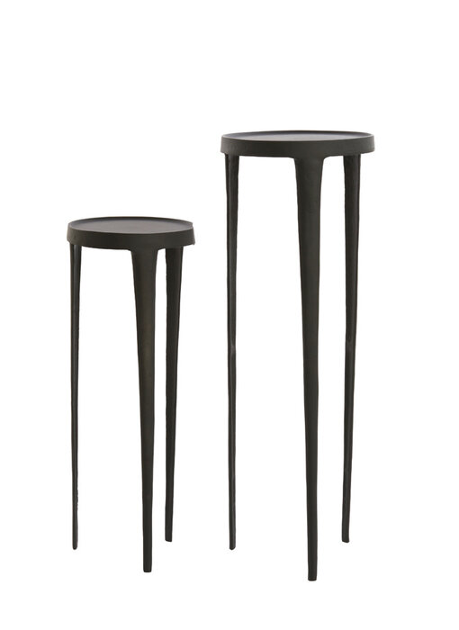 Light & Living Pillar S/2 30x80+35x100 cm TOBIAS black